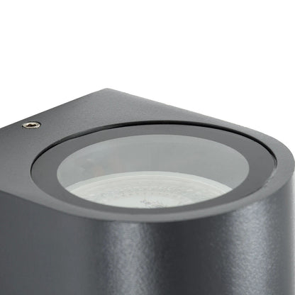 MURANO KLV-101-0013 Φωτιστικό Τοίχου / Απλίκα για Λάμπα MR16 με Ντουί GU10 AC 220-240V Αδιάβροχο IP65 - Γκρι Ανθρακί Ματ - Μ8 x Π8 x Υ7