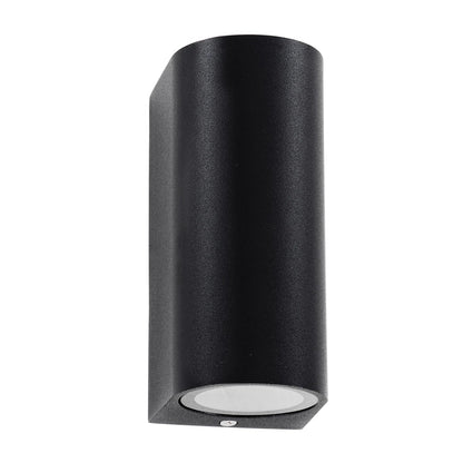 MURANO KLV-101-0015 Φωτιστικό Τοίχου / Απλίκα για 2 Λάμπες MR16 με Ντουί GU10 AC 220-240V Αδιάβροχο IP65 - Μαύρο Ματ - Μ8 x Π8 x Υ15