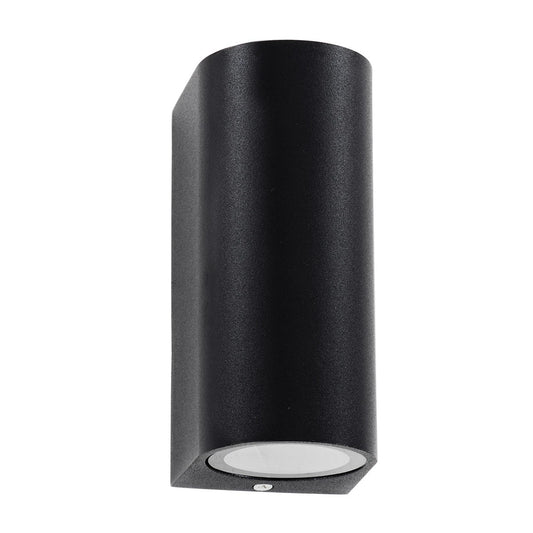 MURANO KLV-101-0015 Φωτιστικό Τοίχου / Απλίκα για 2 Λάμπες MR16 με Ντουί GU10 AC 220-240V Αδιάβροχο IP65 - Μαύρο Ματ - Μ8 x Π8 x Υ15