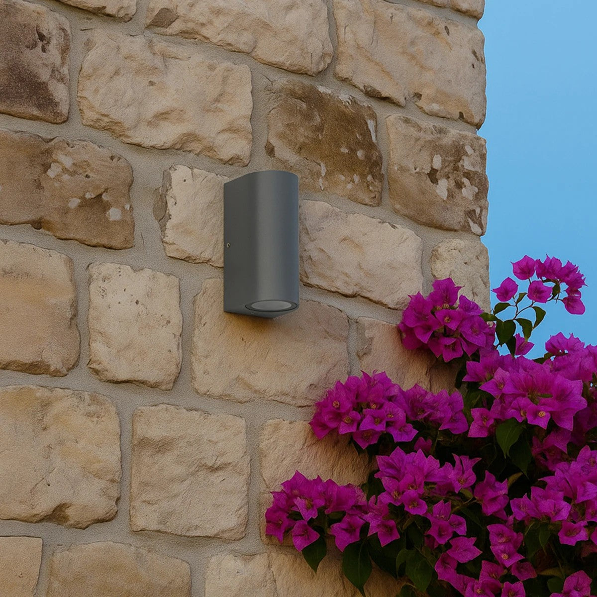 MURANO KLV-101-0016 Φωτιστικό Τοίχου / Απλίκα για 2 Λάμπες MR16 με Ντουί GU10 AC 220-240V Αδιάβροχο IP65 - Γκρι Ανθρακί Ματ - Μ8 x Π8 x Υ15