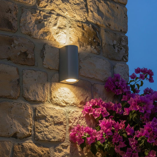 MURANO KLV-101-0016 Φωτιστικό Τοίχου / Απλίκα για 2 Λάμπες MR16 με Ντουί GU10 AC 220-240V Αδιάβροχο IP65 - Γκρι Ανθρακί Ματ - Μ8 x Π8 x Υ15