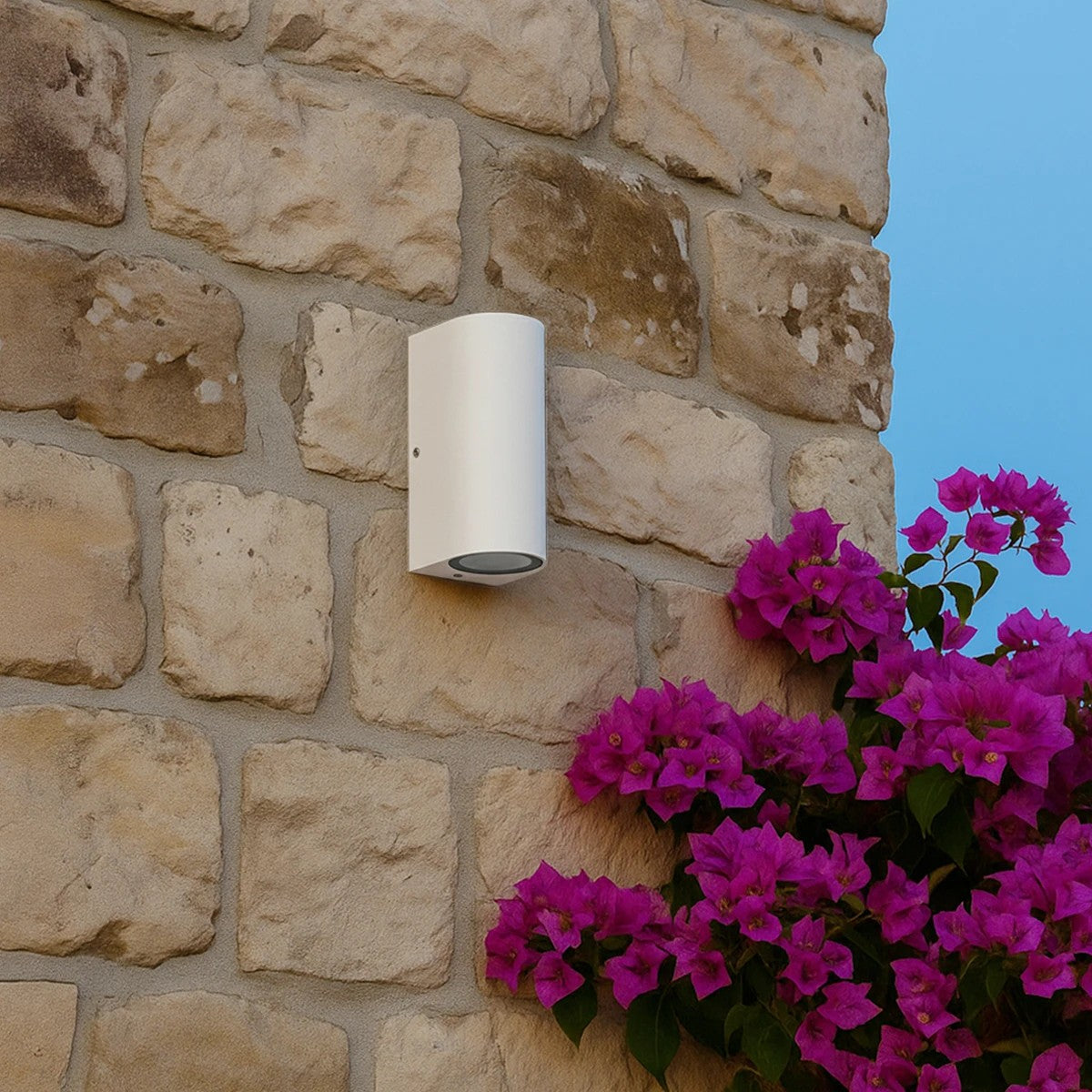 MURANO KLV-101-0017 Φωτιστικό Τοίχου / Απλίκα για 2 Λάμπες MR16 με Ντουί GU10 AC 220-240V Αδιάβροχο IP65 - Λευκό Ματ - Μ8 x Π8 x Υ15