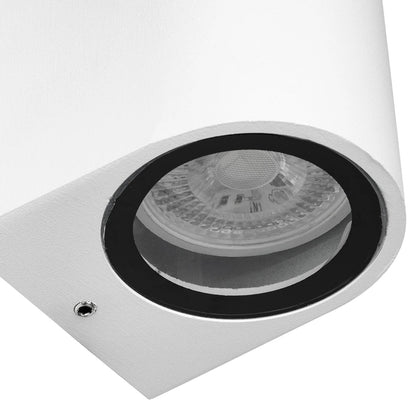 MURANO KLV-101-0017 Φωτιστικό Τοίχου / Απλίκα για 2 Λάμπες MR16 με Ντουί GU10 AC 220-240V Αδιάβροχο IP65 - Λευκό Ματ - Μ8 x Π8 x Υ15