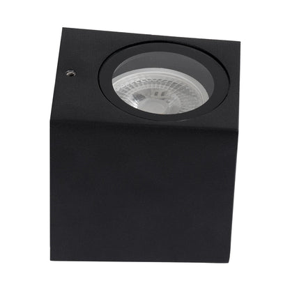 BURANO KLV-101-0018 Φωτιστικό Τοίχου / Απλίκα για Λάμπα MR16 με Ντουί GU10 AC 220-240V Αδιάβροχο IP65 - Μαύρο Ματ - Μ8 x Π8 x Υ7