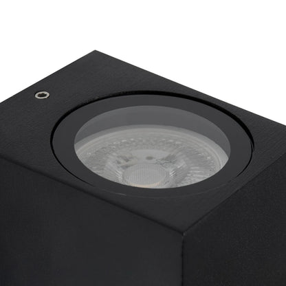 BURANO KLV-101-0018 Φωτιστικό Τοίχου / Απλίκα για Λάμπα MR16 με Ντουί GU10 AC 220-240V Αδιάβροχο IP65 - Μαύρο Ματ - Μ8 x Π8 x Υ7