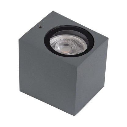 BURANO KLV-101-0019 Φωτιστικό Τοίχου / Απλίκα για Λάμπα MR16 με Ντουί GU10 AC 220-240V Αδιάβροχο IP65 - Γκρι Ανθρακί Ματ - Μ8 x Π8 x Υ7