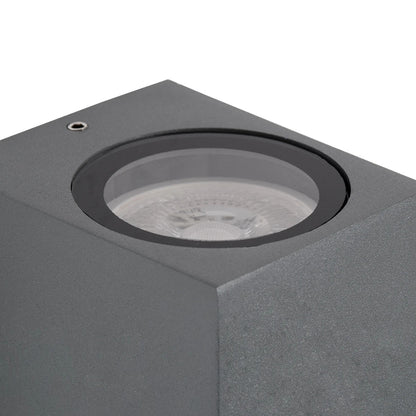 BURANO KLV-101-0019 Φωτιστικό Τοίχου / Απλίκα για Λάμπα MR16 με Ντουί GU10 AC 220-240V Αδιάβροχο IP65 - Γκρι Ανθρακί Ματ - Μ8 x Π8 x Υ7