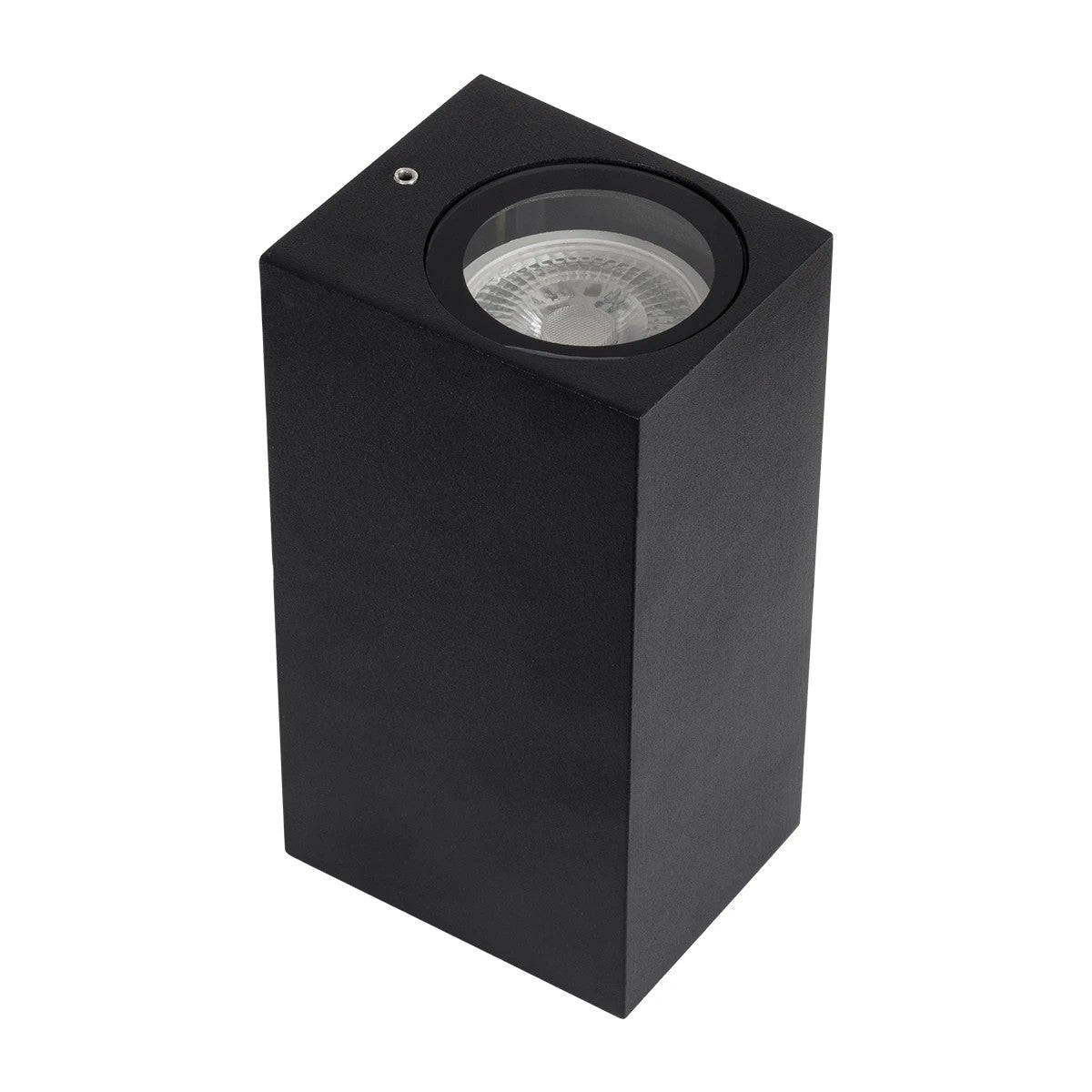 BURANO KLV-101-0021 Φωτιστικό Τοίχου / Απλίκα για 2 Λάμπες MR16 με Ντουί GU10 AC 220-240V Αδιάβροχο IP65 - Μαύρο Ματ - Μ8 x Π8 x Υ15