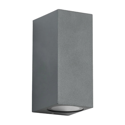 BURANO KLV-101-0022 Φωτιστικό Τοίχου / Απλίκα για 2 Λάμπες MR16 με Ντουί GU10 AC 220-240V Αδιάβροχο IP65 - Γκρι Ανθρακί Ματ - Μ8 x Π8 x Υ15
