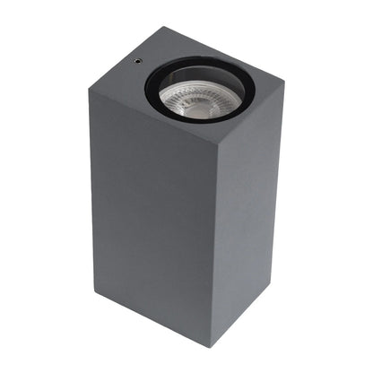 BURANO KLV-101-0022 Φωτιστικό Τοίχου / Απλίκα για 2 Λάμπες MR16 με Ντουί GU10 AC 220-240V Αδιάβροχο IP65 - Γκρι Ανθρακί Ματ - Μ8 x Π8 x Υ15