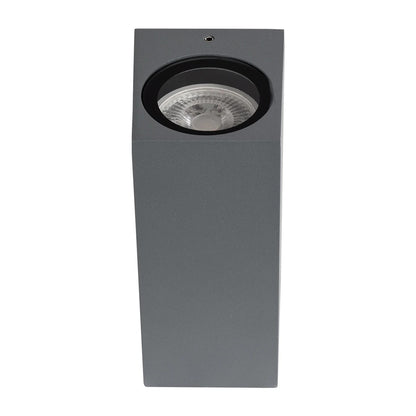 BURANO KLV-101-0022 Φωτιστικό Τοίχου / Απλίκα για 2 Λάμπες MR16 με Ντουί GU10 AC 220-240V Αδιάβροχο IP65 - Γκρι Ανθρακί Ματ - Μ8 x Π8 x Υ15