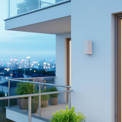 BURANO KLV-101-0023 Φωτιστικό Τοίχου / Απλίκα για 2 Λάμπες MR16 με Ντουί GU10 AC 220-240V Αδιάβροχο IP65 - Λευκό Ματ - Μ8 x Π8 x Υ15