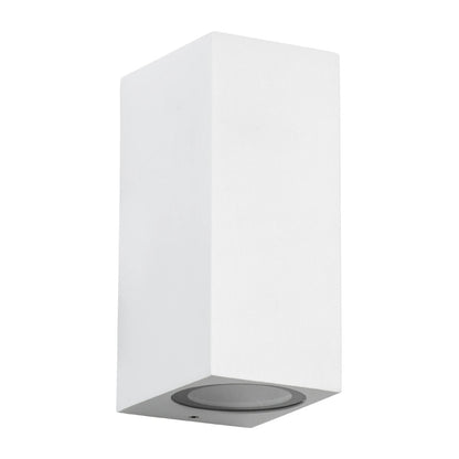 BURANO KLV-101-0023 Φωτιστικό Τοίχου / Απλίκα για 2 Λάμπες MR16 με Ντουί GU10 AC 220-240V Αδιάβροχο IP65 - Λευκό Ματ - Μ8 x Π8 x Υ15