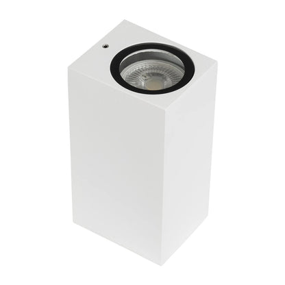 BURANO KLV-101-0023 Φωτιστικό Τοίχου / Απλίκα για 2 Λάμπες MR16 με Ντουί GU10 AC 220-240V Αδιάβροχο IP65 - Λευκό Ματ - Μ8 x Π8 x Υ15