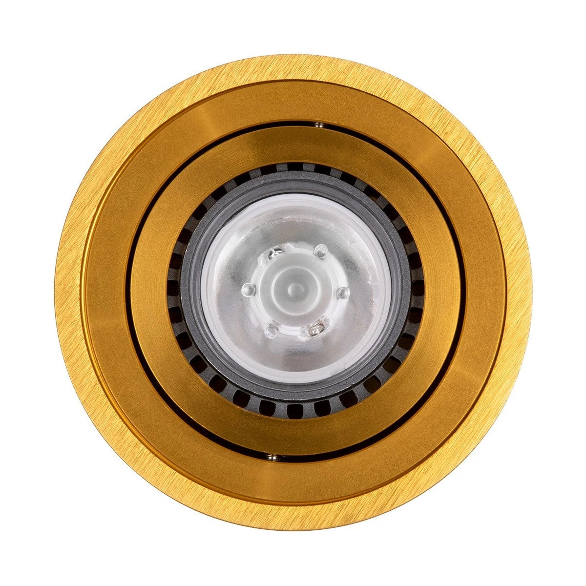 AKIRA KLV-101-0027 Κινούμενο Φωτιστικό Downlight Σποτ για Λάμπα MR16 με Ντουί GU10 AC 220-240V IP20 - Χρυσό Βούρτσας - Μ8 x Π8 x Υ10