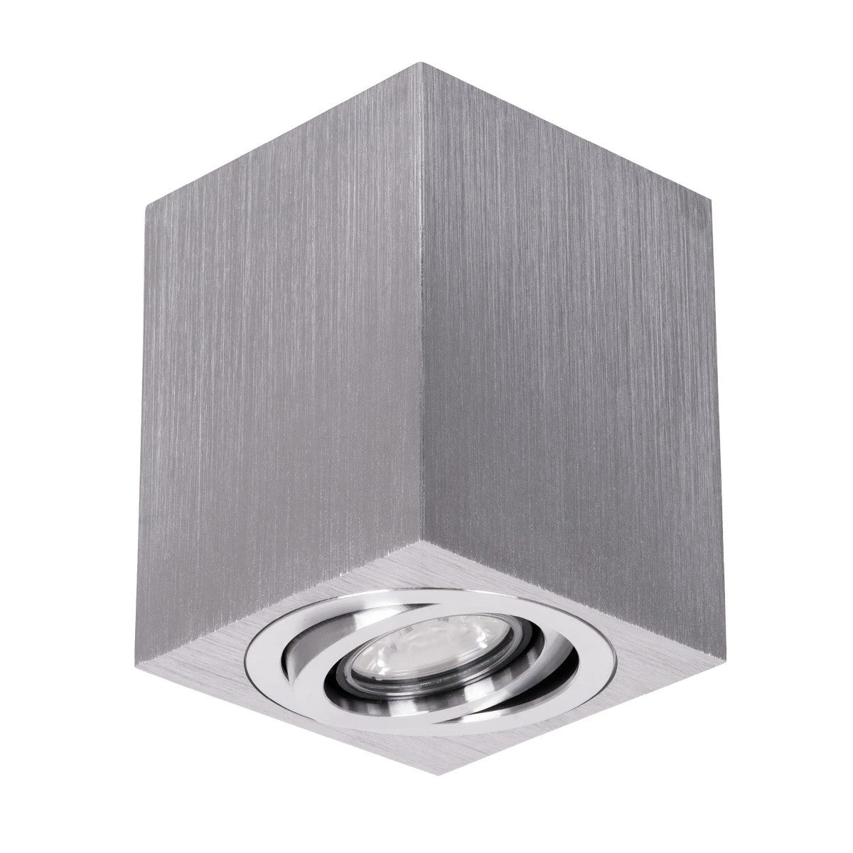 AKIRA KLV-101-0030 Κινούμενο Φωτιστικό Downlight Σποτ για Λάμπα MR16 με Ντουί GU10 AC 220-240V IP20 - Νίκελ Βούρτσας - Μ8 x Π8 x Υ10