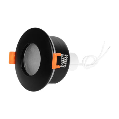 KAPA KLV-101-0038 Χωνευτό Φωτιστικό Downlight Σποτ Μπάνιου για Λάμπα MR16 με Ντουί GU10 AC 220-240V Αδιάβροχο IP65 - Μαύρο Ματ - Μ8.5 x Π8.5 x Υ4.2 / Q7.5