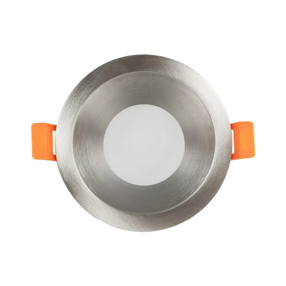 SIGMA KLV-101-0043 Χωνευτό Φωτιστικό Downlight Σποτ Μπάνιου για Λάμπα MR16 με Ντουί GU10 AC 220-240V Αδιάβροχο IP65 - Νίκελ Βούρτσας - Μ8.5 x Π8.5 x Υ4.4 / Q7.5