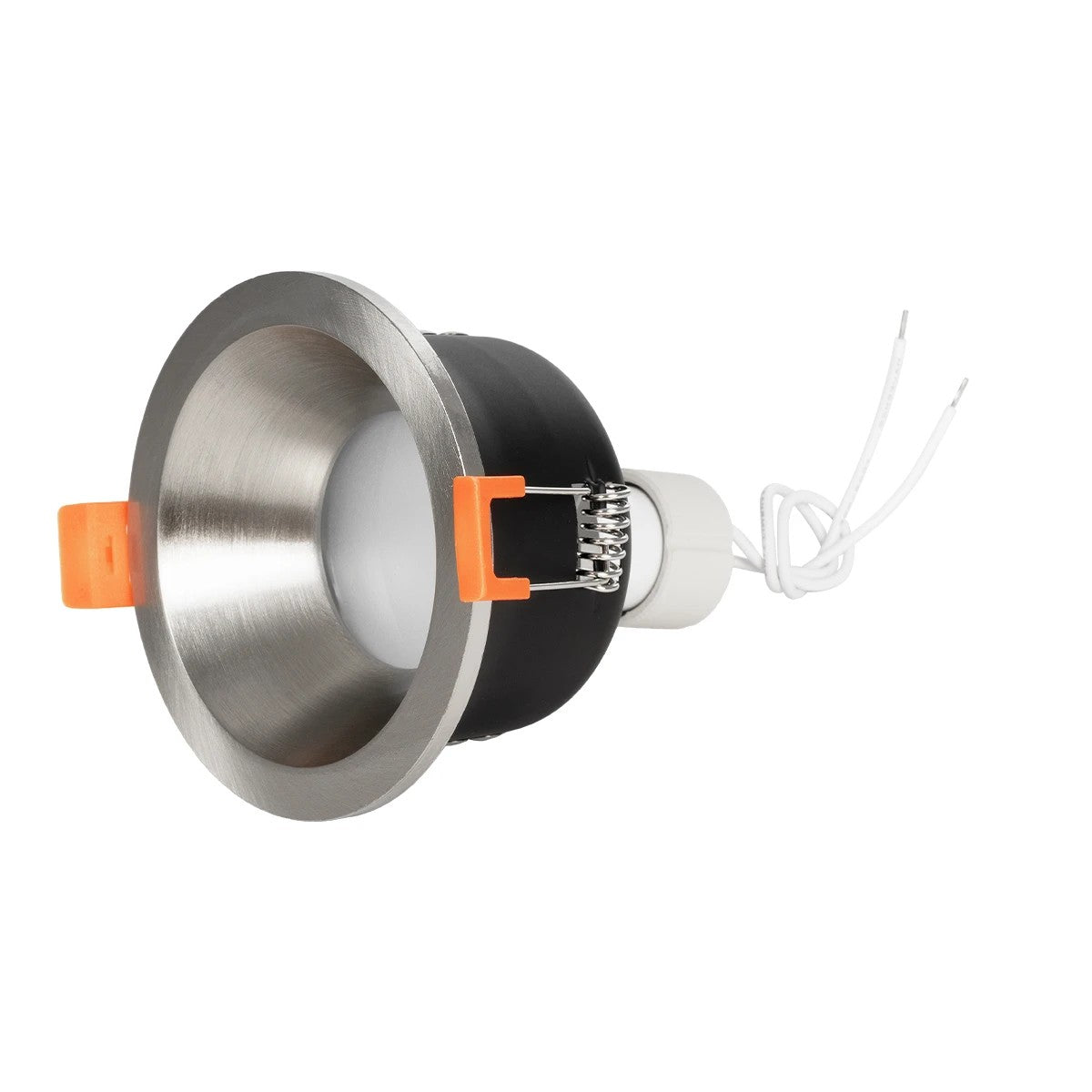 SIGMA KLV-101-0043 Χωνευτό Φωτιστικό Downlight Σποτ Μπάνιου για Λάμπα MR16 με Ντουί GU10 AC 220-240V Αδιάβροχο IP65 - Νίκελ Βούρτσας - Μ8.5 x Π8.5 x Υ4.4 / Q7.5