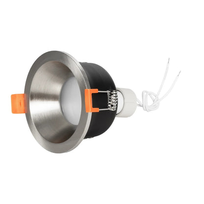 SIGMA KLV-101-0043 Χωνευτό Φωτιστικό Downlight Σποτ Μπάνιου για Λάμπα MR16 με Ντουί GU10 AC 220-240V Αδιάβροχο IP65 - Νίκελ Βούρτσας - Μ8.5 x Π8.5 x Υ4.4 / Q7.5