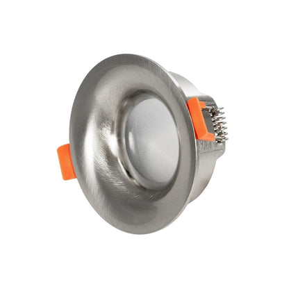 LAMDA KLV-101-0046 Χωνευτό Φωτιστικό Downlight Σποτ Μπάνιου για Λάμπα MR16 με Ντουί GU10 AC 220-240V Αδιάβροχο IP65 - Νίκελ Βούρτσας - Μ8.5 x Π8.5 x Υ3.5 / Q7.5