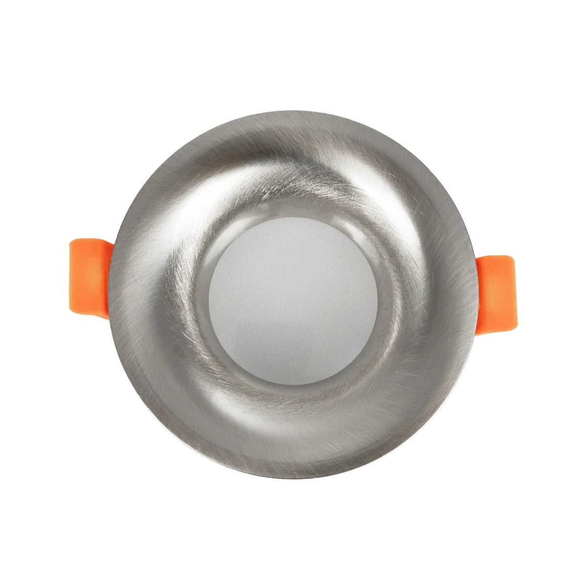 LAMDA KLV-101-0046 Χωνευτό Φωτιστικό Downlight Σποτ Μπάνιου για Λάμπα MR16 με Ντουί GU10 AC 220-240V Αδιάβροχο IP65 - Νίκελ Βούρτσας - Μ8.5 x Π8.5 x Υ3.5 / Q7.5