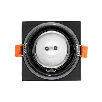 EPSILON KLV-101-0047 Χωνευτό Φωτιστικό Downlight Σποτ Μπάνιου για Λάμπα MR16 με Ντουί GU10 AC 220-240V Αδιάβροχο IP65 - Μαύρο Ματ - Μ8.5 x Π8.5 x Υ4.4 / Q7.5 x 7.5