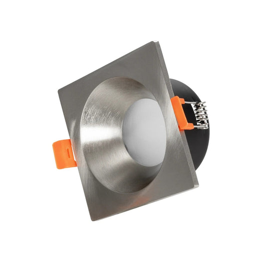 EPSILON KLV-101-0049 Χωνευτό Φωτιστικό Downlight Σποτ Μπάνιου για Λάμπα MR16 με Ντουί GU10 AC 220-240V Αδιάβροχο IP65 - Νίκελ Βούρτσας - Μ8.5 x Π8.5 x Υ4.4 / Q7.5 x 7.5