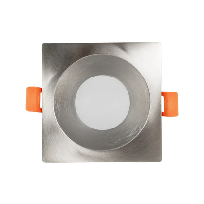 EPSILON KLV-101-0049 Χωνευτό Φωτιστικό Downlight Σποτ Μπάνιου για Λάμπα MR16 με Ντουί GU10 AC 220-240V Αδιάβροχο IP65 - Νίκελ Βούρτσας - Μ8.5 x Π8.5 x Υ4.4 / Q7.5 x 7.5