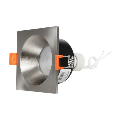 EPSILON KLV-101-0049 Χωνευτό Φωτιστικό Downlight Σποτ Μπάνιου για Λάμπα MR16 με Ντουί GU10 AC 220-240V Αδιάβροχο IP65 - Νίκελ Βούρτσας - Μ8.5 x Π8.5 x Υ4.4 / Q7.5 x 7.5
