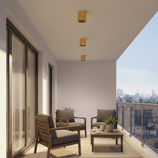 MARETTI KLV-101-0058 Φωτιστικό Downlight Σποτ για Λάμπα MR16 με Ντουί GU10 AC 220-240V Αδιάβροχο IP65 - Χρυσό Πλατίνα - Μ9 x Π9 x Υ9