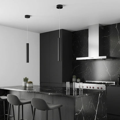 CANAL KLV-101-0070 Κρεμαστό Φωτιστικό Οροφής LED 7W 700lm 36° AC 220-240V IP20 Θερμό Λευκό 2700K - Bridgelux COB Chip & TÜV SÜD Driver - Μαύρο Ματ - Μ4 x Π4 x Υ30