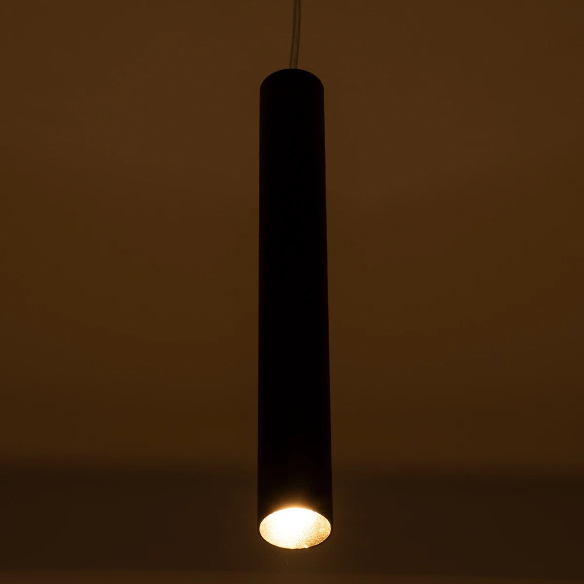 CANAL KLV-101-0070 Κρεμαστό Φωτιστικό Οροφής LED 7W 700lm 36° AC 220-240V IP20 Θερμό Λευκό 2700K - Bridgelux COB Chip & TÜV SÜD Driver - Μαύρο Ματ - Μ4 x Π4 x Υ30