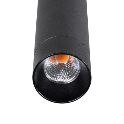 CANAL KLV-101-0072 Κρεμαστό Φωτιστικό Οροφής LED 7W 700lm 36° AC 220-240V IP20 Θερμό Λευκό 2700K - Bridgelux COB Chip & TÜV SÜD Driver - Μαύρο Ματ - Μ4 x Π4 x Υ60