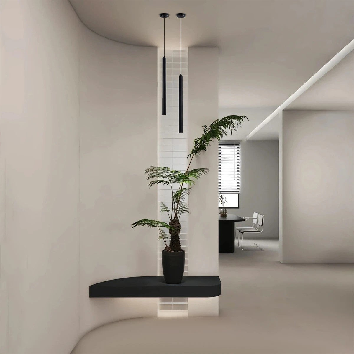 CANAL KLV-101-0073 Κρεμαστό Φωτιστικό Οροφής LED 7W 700lm 36° AC 220-240V IP20 Θερμό Λευκό 2700K - Bridgelux COB Chip & TÜV SÜD Driver - Μαύρο Ματ - Μ4 x Π4 x Υ80