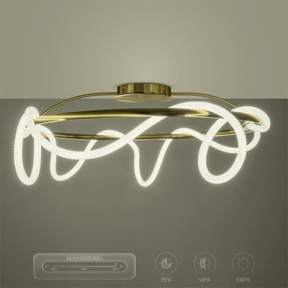 GLOW KLV-101-0150 Φωτιστικό Οροφής LED 65W 6500lm 360° AC 220-240V IP20 Ρυθμιζόμενο Λευκό CCT με Χειριστήριο από 2700K έως 6000K Dimmable - Lumileds SMD Chip - Χρυσό Πλατίνα - Μ100 x Π100 x Υ30