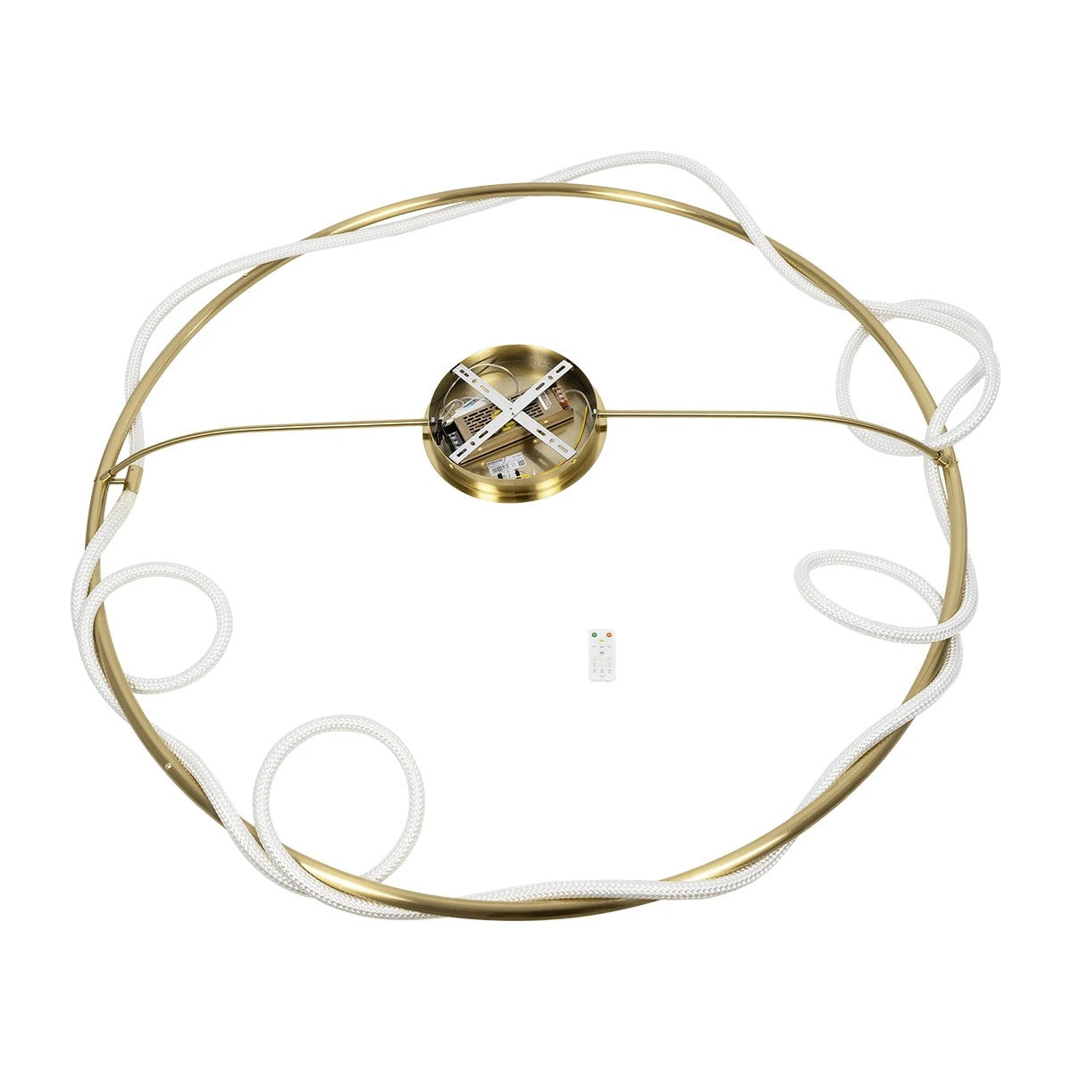 GLOW KLV-101-0151 Φωτιστικό Οροφής LED 89W 8900lm 360° AC 220-240V IP20 Ρυθμιζόμενο Λευκό CCT με Χειριστήριο από 2700K έως 6000K Dimmable - Lumileds SMD Chip - Χρυσό Πλατίνα - Μ150 x Π150 x Υ30