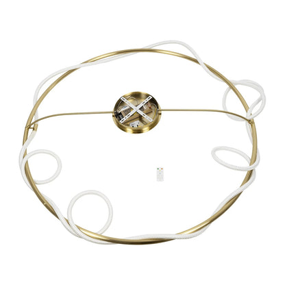 GLOW KLV-101-0151 Φωτιστικό Οροφής LED 89W 8900lm 360° AC 220-240V IP20 Ρυθμιζόμενο Λευκό CCT με Χειριστήριο από 2700K έως 6000K Dimmable - Lumileds SMD Chip - Χρυσό Πλατίνα - Μ150 x Π150 x Υ30