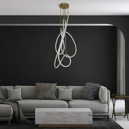 GLOW KLV-101-0154 Φωτιστικό Οροφής LED 85W 8500lm 360° AC 220-240V IP20 Ρυθμιζόμενο Λευκό CCT με Χειριστήριο από 2700K έως 6000K Dimmable - Lumileds SMD Chip - Χρυσό Πλατίνα - Μ100 x Π100 x Υ140