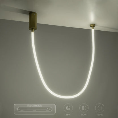 GLOW KLV-101-0155 Κρεμαστό Φωτιστικό Οροφής LED 27W 2700lm 360° AC 220-240V IP20 Ρυθμιζόμενο Λευκό CCT με Χειριστήριο από 2700K έως 6000K Dimmable - Lumileds SMD Chip - Χρυσό Πλατίνα - Μ90 x Π9 x Υ95