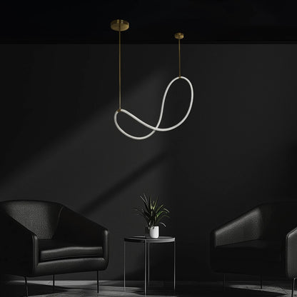 GLOW KLV-101-0156 Κρεμαστό Φωτιστικό Οροφής LED 34W 3400lm 360° AC 220-240V IP20 Ρυθμιζόμενο Λευκό CCT με Χειριστήριο από 2700K έως 6000K Dimmable - Lumileds SMD Chip - Χρυσό Πλατίνα - Μ20 x Π35 x Υ120