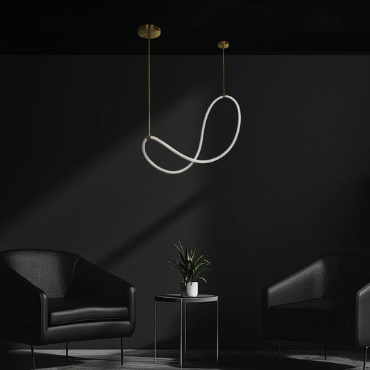 GLOW KLV-101-0156 Κρεμαστό Φωτιστικό Οροφής LED 34W 3400lm 360° AC 220-240V IP20 Ρυθμιζόμενο Λευκό CCT με Χειριστήριο από 2700K έως 6000K Dimmable - Lumileds SMD Chip - Χρυσό Πλατίνα - Μ20 x Π35 x Υ120