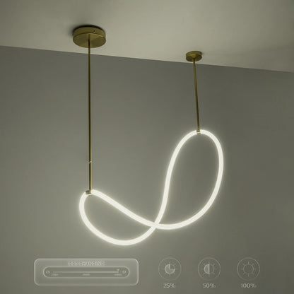 GLOW KLV-101-0156 Κρεμαστό Φωτιστικό Οροφής LED 34W 3400lm 360° AC 220-240V IP20 Ρυθμιζόμενο Λευκό CCT με Χειριστήριο από 2700K έως 6000K Dimmable - Lumileds SMD Chip - Χρυσό Πλατίνα - Μ20 x Π35 x Υ120