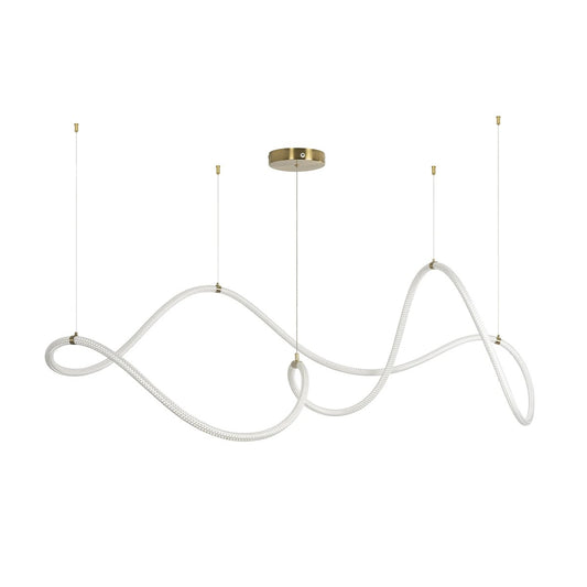 GLOW KLV-101-0157 Κρεμαστό Φωτιστικό Οροφής LED 65W 6500lm 360° AC 220-240V IP20 Ρυθμιζόμενο Λευκό CCT με Χειριστήριο από 2700K έως 6000K Dimmable - Lumileds SMD Chip - Σατινέ Χρυσό Βούρτσας - Μ150 x Π70 x Υ90
