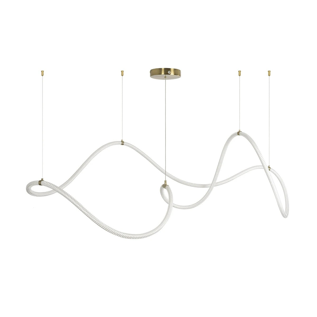 GLOW KLV-101-0157 Κρεμαστό Φωτιστικό Οροφής LED 65W 6500lm 360° AC 220-240V IP20 Ρυθμιζόμενο Λευκό CCT με Χειριστήριο από 2700K έως 6000K Dimmable - Lumileds SMD Chip - Σατινέ Χρυσό Βούρτσας - Μ150 x Π70 x Υ90