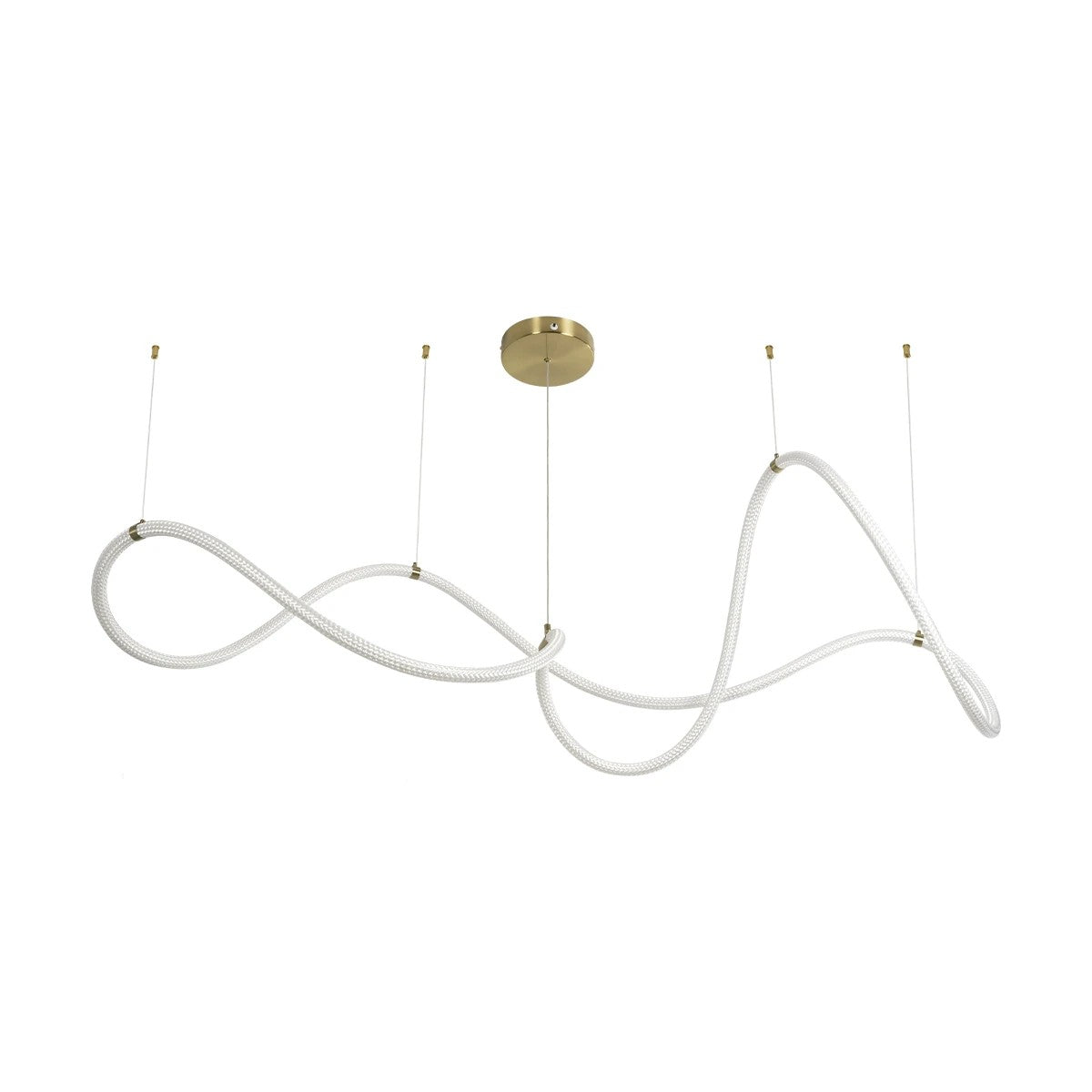 GLOW KLV-101-0157 Κρεμαστό Φωτιστικό Οροφής LED 65W 6500lm 360° AC 220-240V IP20 Ρυθμιζόμενο Λευκό CCT με Χειριστήριο από 2700K έως 6000K Dimmable - Lumileds SMD Chip - Σατινέ Χρυσό Βούρτσας - Μ150 x Π70 x Υ90