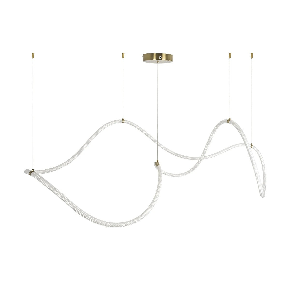 GLOW KLV-101-0157 Κρεμαστό Φωτιστικό Οροφής LED 65W 6500lm 360° AC 220-240V IP20 Ρυθμιζόμενο Λευκό CCT με Χειριστήριο από 2700K έως 6000K Dimmable - Lumileds SMD Chip - Σατινέ Χρυσό Βούρτσας - Μ150 x Π70 x Υ90