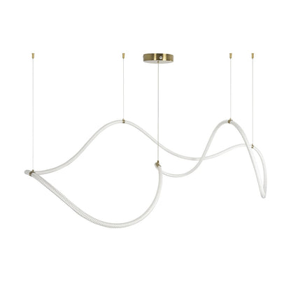 GLOW KLV-101-0157 Κρεμαστό Φωτιστικό Οροφής LED 65W 6500lm 360° AC 220-240V IP20 Ρυθμιζόμενο Λευκό CCT με Χειριστήριο από 2700K έως 6000K Dimmable - Lumileds SMD Chip - Σατινέ Χρυσό Βούρτσας - Μ150 x Π70 x Υ90
