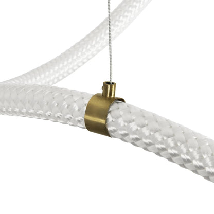 GLOW KLV-101-0157 Κρεμαστό Φωτιστικό Οροφής LED 65W 6500lm 360° AC 220-240V IP20 Ρυθμιζόμενο Λευκό CCT με Χειριστήριο από 2700K έως 6000K Dimmable - Lumileds SMD Chip - Σατινέ Χρυσό Βούρτσας - Μ150 x Π70 x Υ90