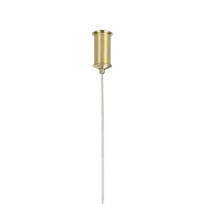 GLOW KLV-101-0157 Κρεμαστό Φωτιστικό Οροφής LED 65W 6500lm 360° AC 220-240V IP20 Ρυθμιζόμενο Λευκό CCT με Χειριστήριο από 2700K έως 6000K Dimmable - Lumileds SMD Chip - Σατινέ Χρυσό Βούρτσας - Μ150 x Π70 x Υ90